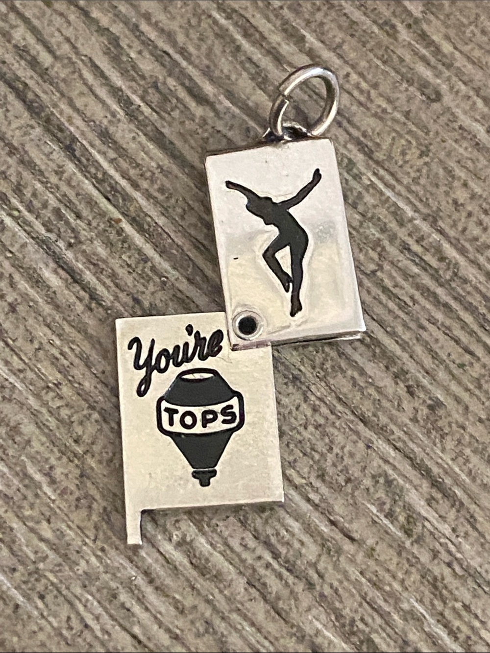 Vintage Beau 925 Sterling Silver “You’re Tops” Report Card Mini Slide Pendant